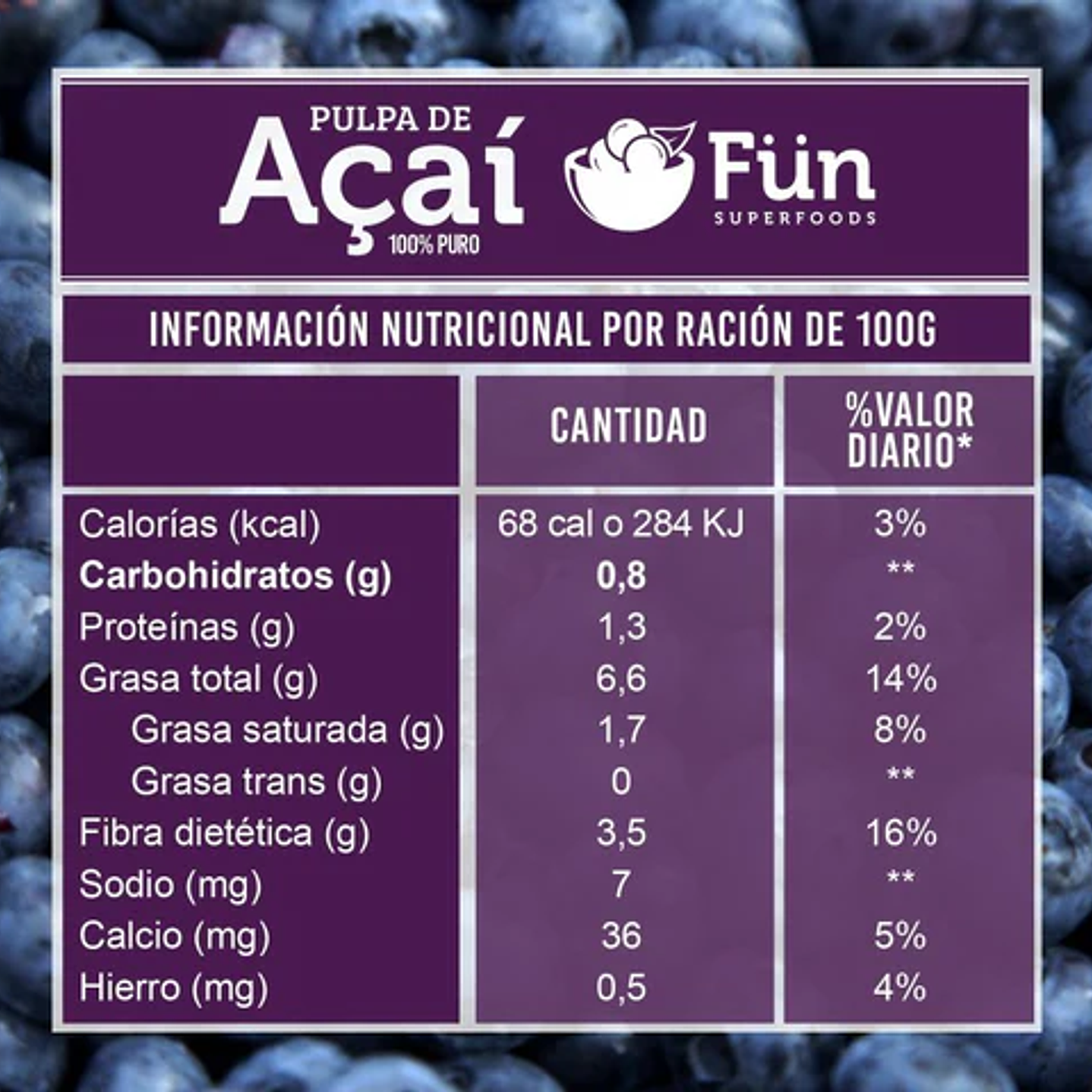 Fun - Pulpa de Acai unidad 100g  