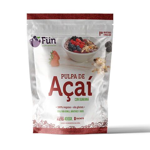 FUN - Pulpa de Acai + Guarana pack 4x100g "Producto congelado, solo disponible para retiro en tienda"