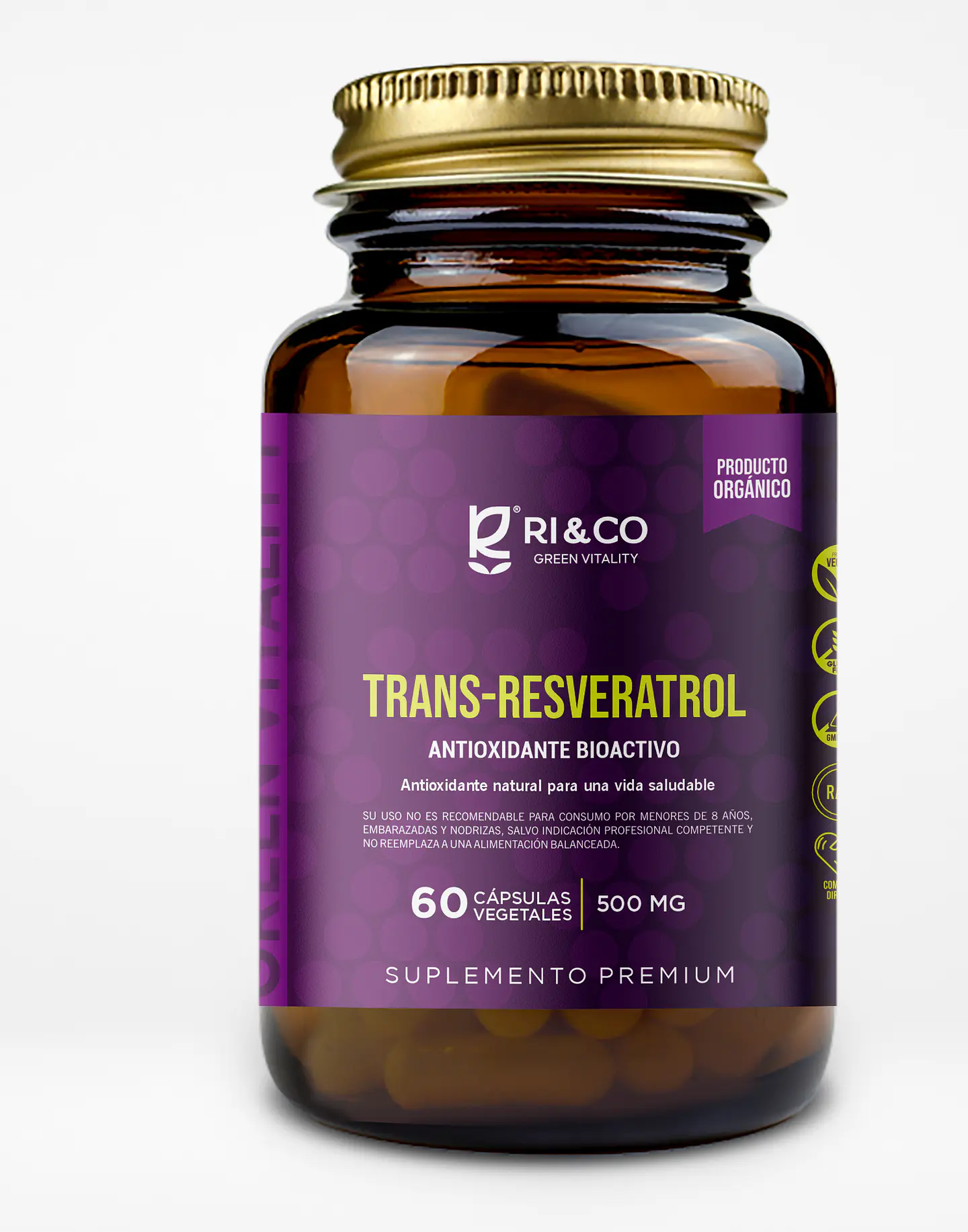 RI and CO - Trans-Resveratrol 60 capsulas  1