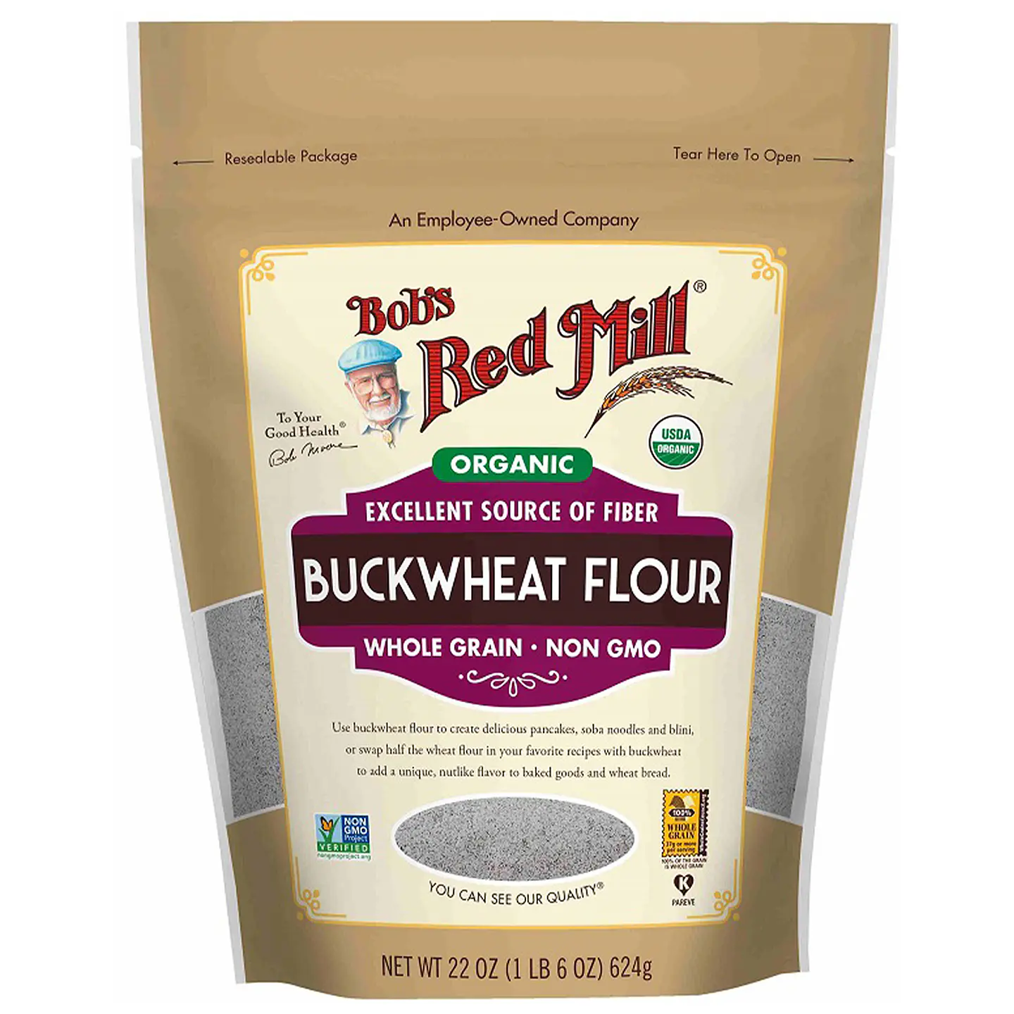 Bobs Red Mill - Harina de trigo sarraceno orgánico 620g  1