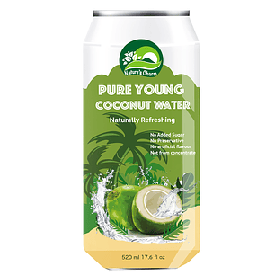 Natures Charm - Agua de coco 520ml 