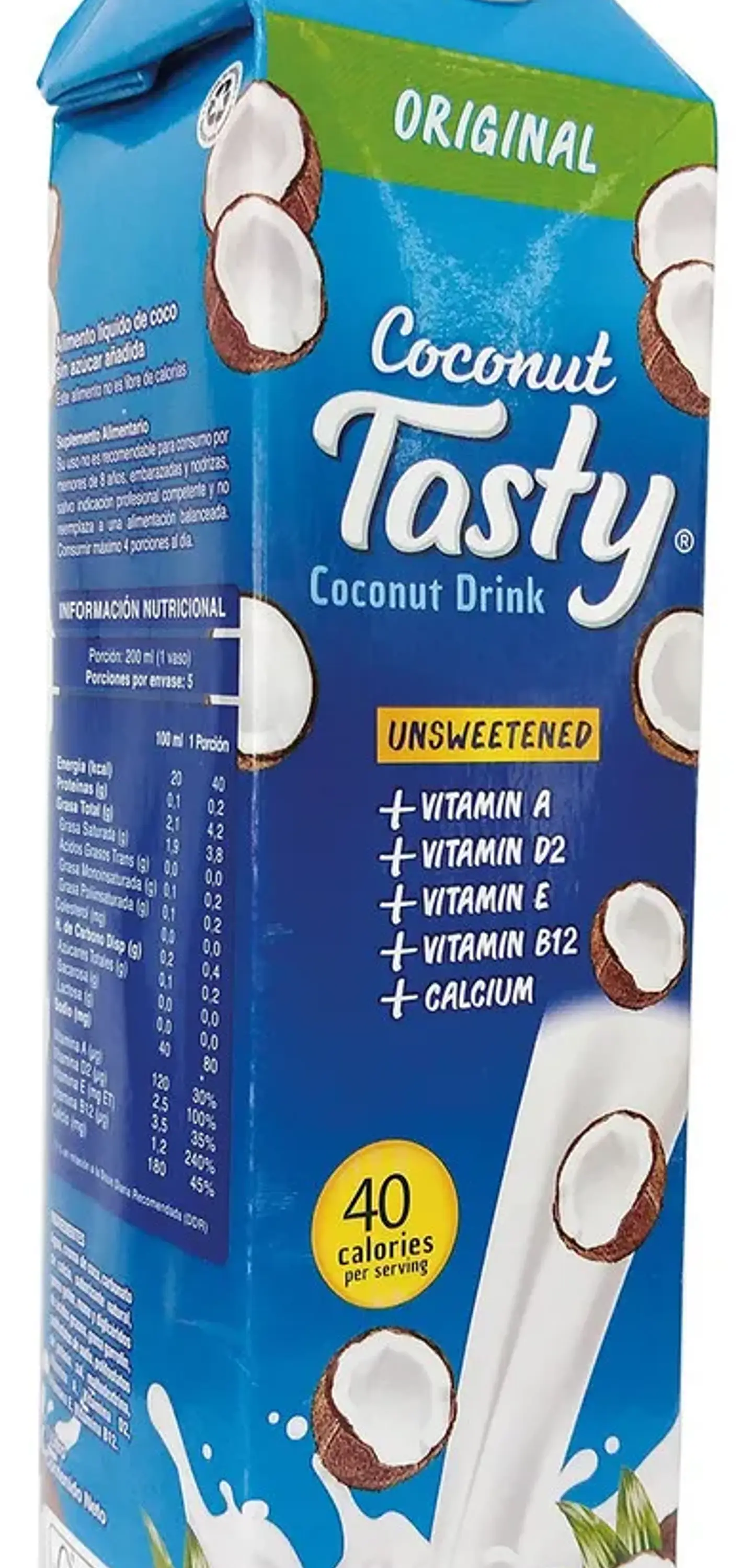 Tasty - Bebida vegetal de coco sin azucar 1L  1