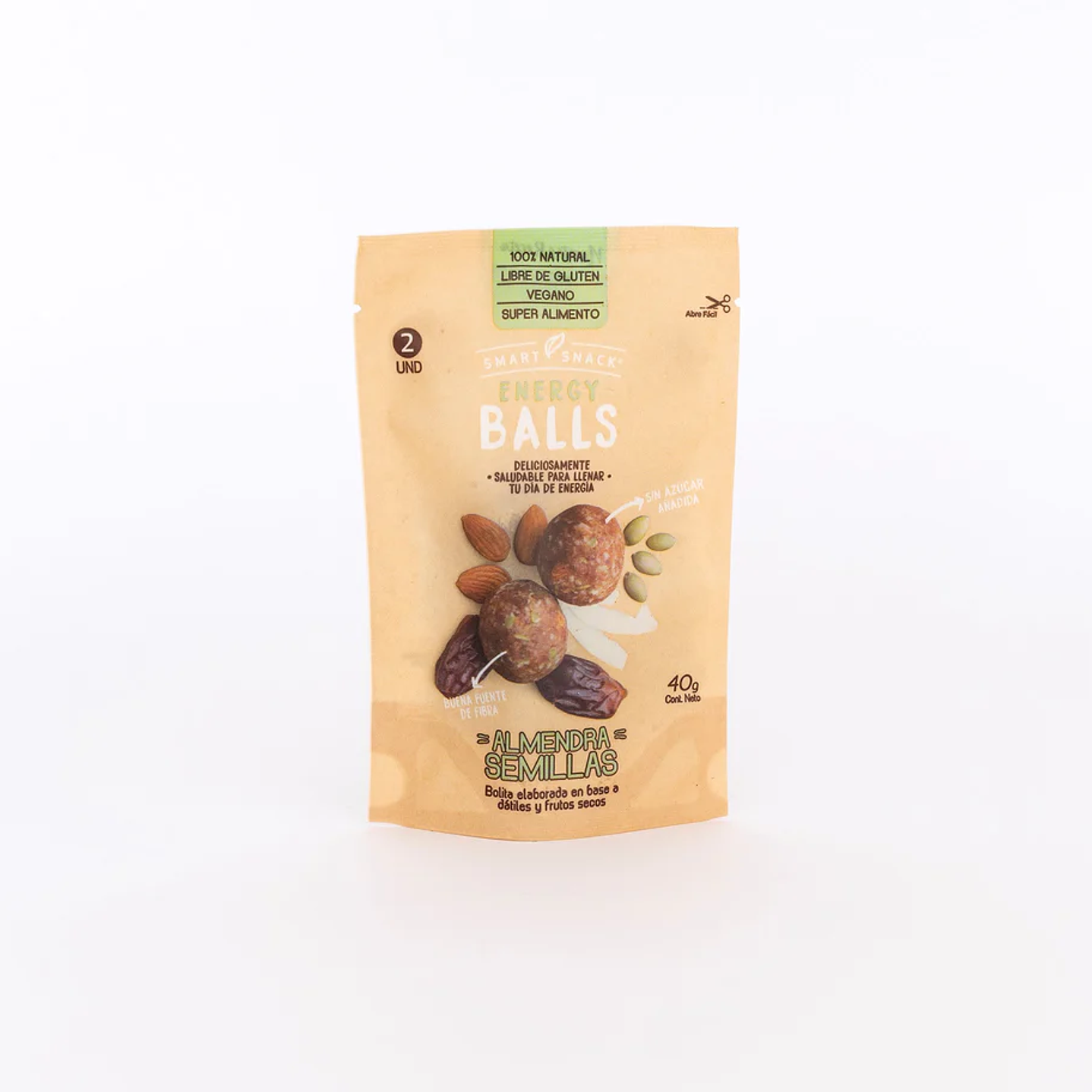 Smart Snack - Energy Balls Almendra Semillas 40g  1