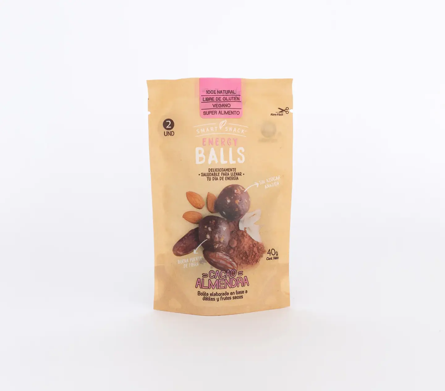 Smart Snack - Energy Balls Cacao Almendra 40g  1