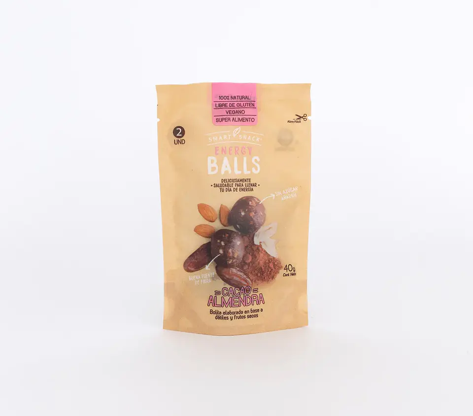 Smart Snack - Energy Balls Cacao Almendra 40g  1