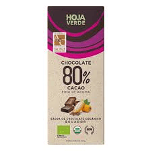 Hoja Verde - Chocolate Organico 80% cacao 50g 
