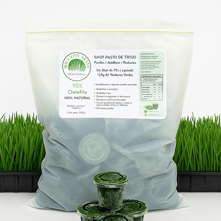 Vida vive verde - Shot pasto de trigo 30 unidades Producto Congelado, solo disponible para retiro en tienda 1