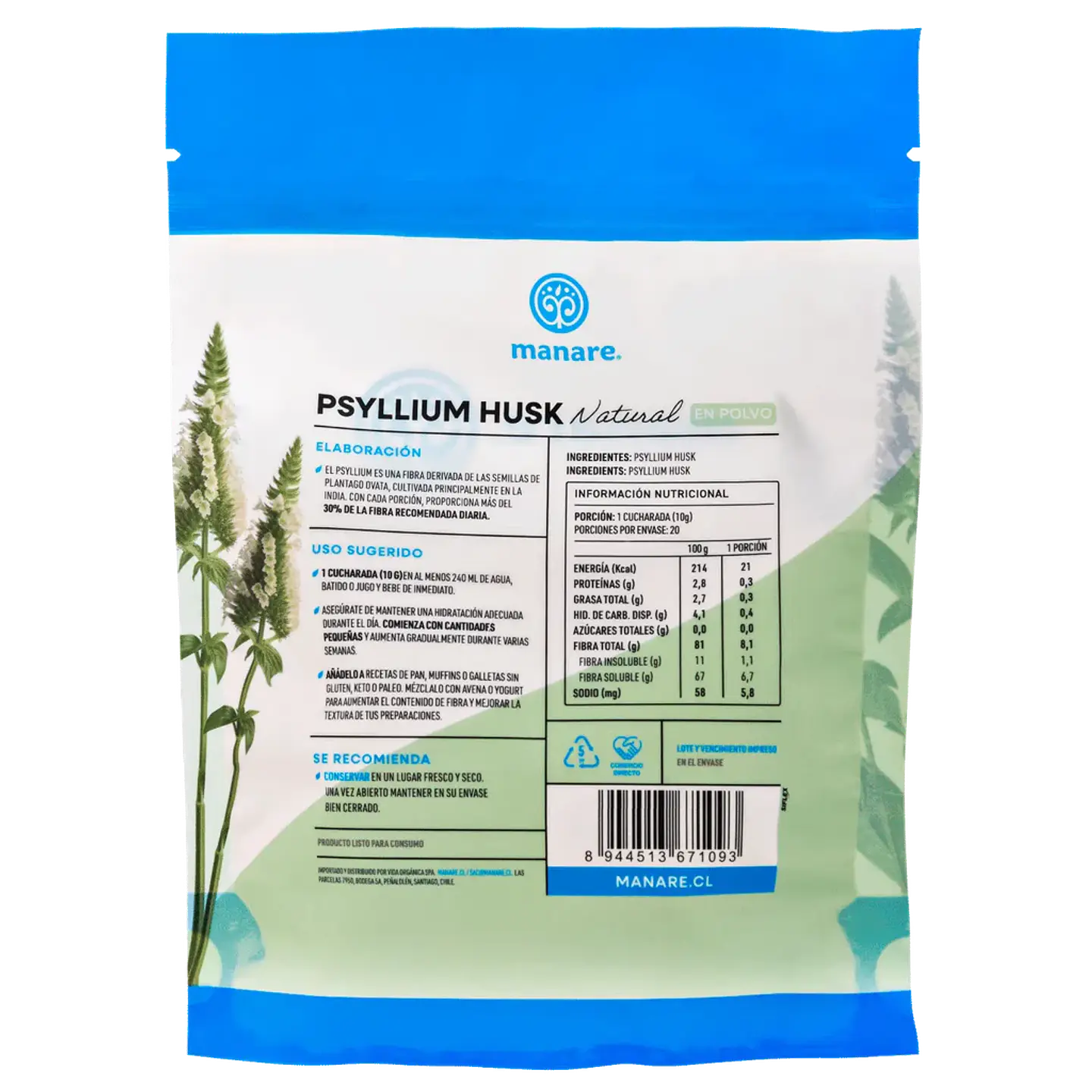 Manare - Psyllium Orgánico 200g 2