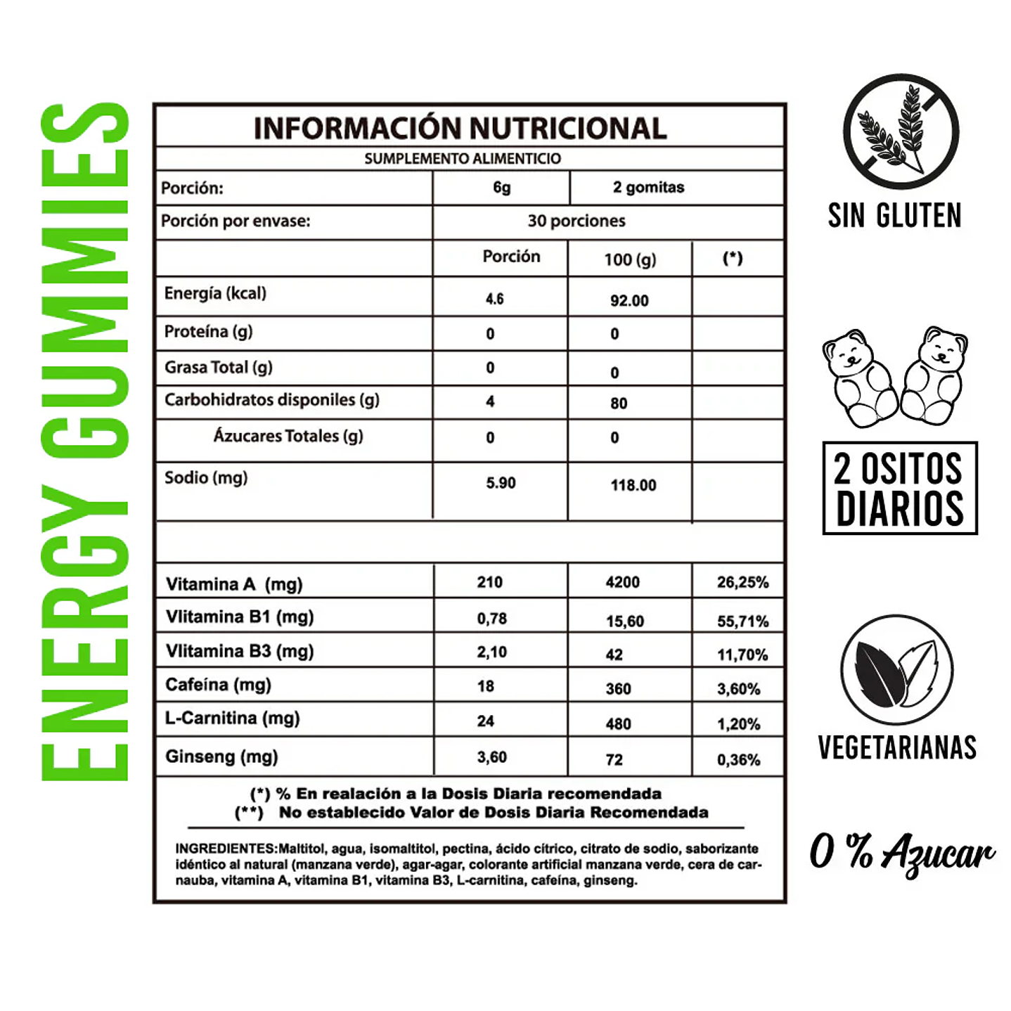 Perfect Bear - Energy Gummies 60 gomitas  2