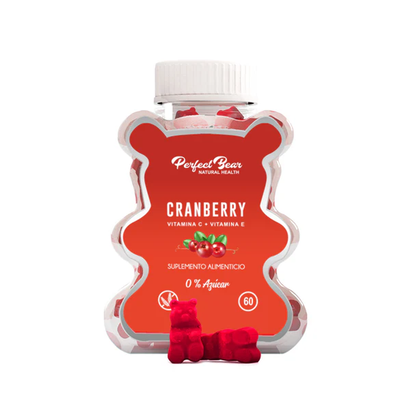 Perfect Bear - Cranberry, Vitamina C y Vitamina E 60 gomitas  1