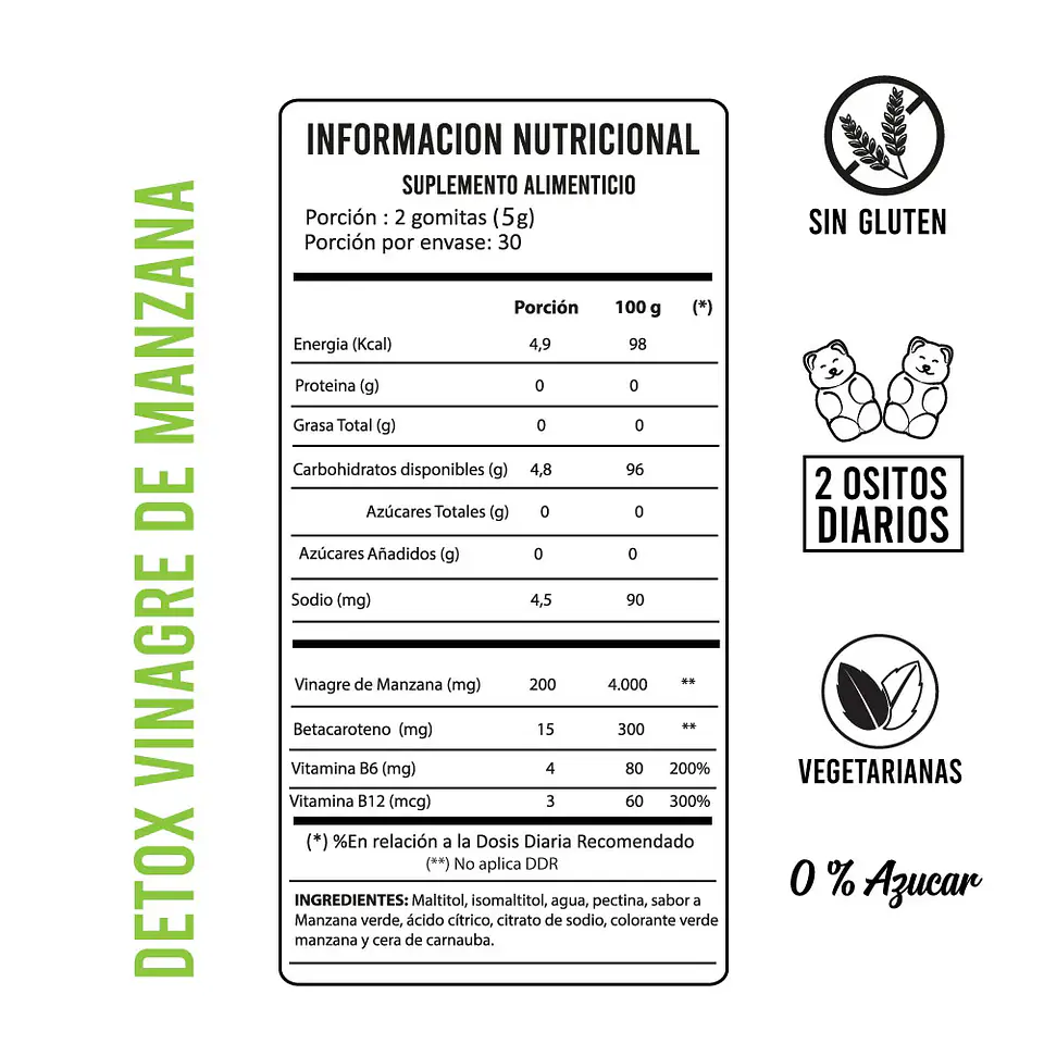 Perfect Bear - Detox vinagre de manzana 60 gomitas  2