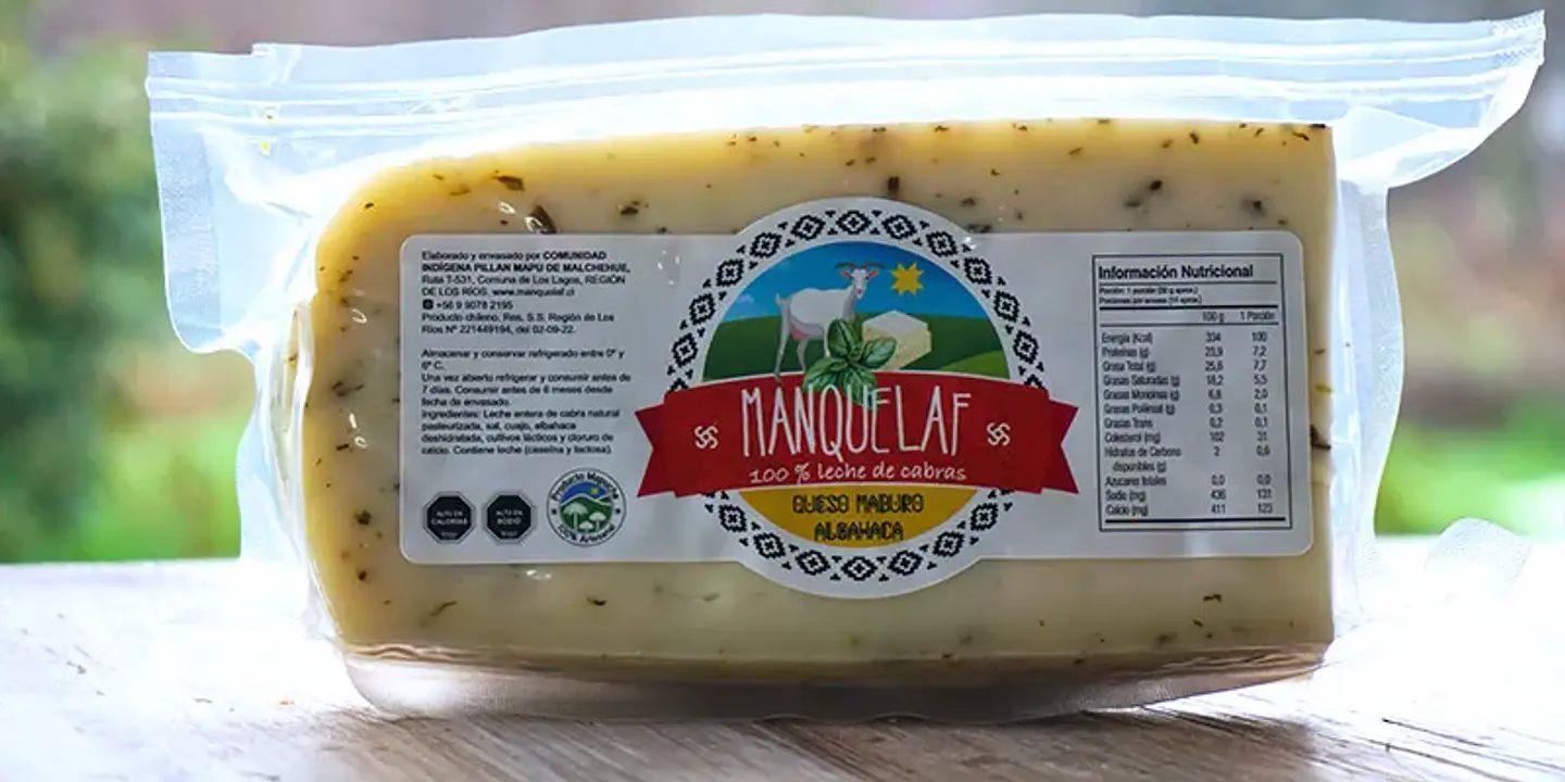 Manquelaf - Queso maduro de Cabra con Albahaca 200grs  1