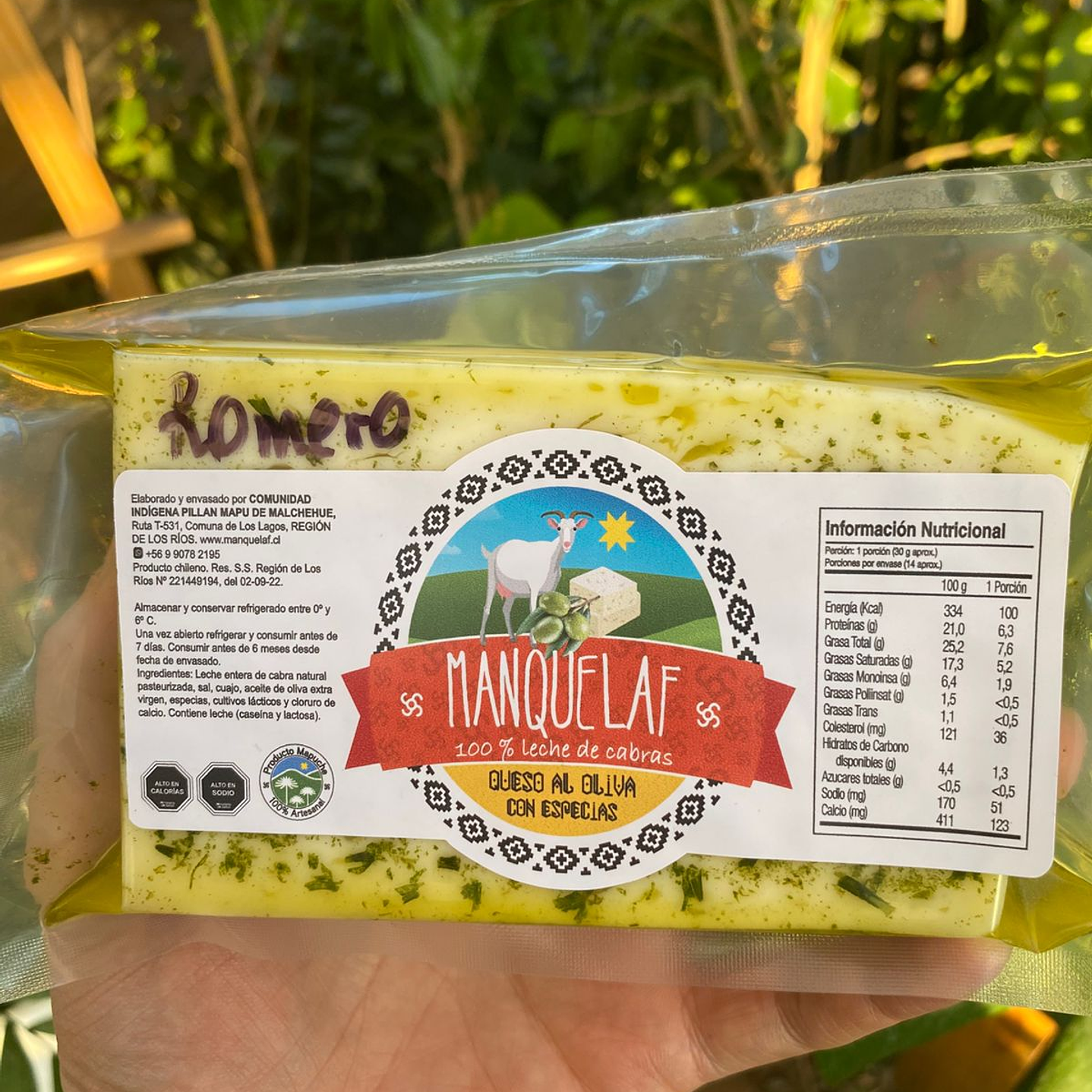 Manquelaf - Queso de Cabra Oliva Romero 200grs  1