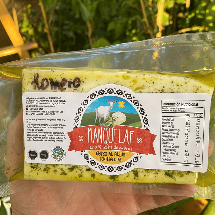 Manquelaf - Queso de Cabra Oliva Romero 200grs  1