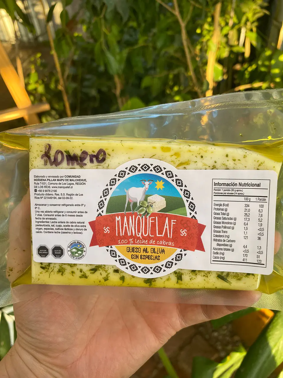 Manquelaf - Queso de Cabra Oliva Romero 200grs  1