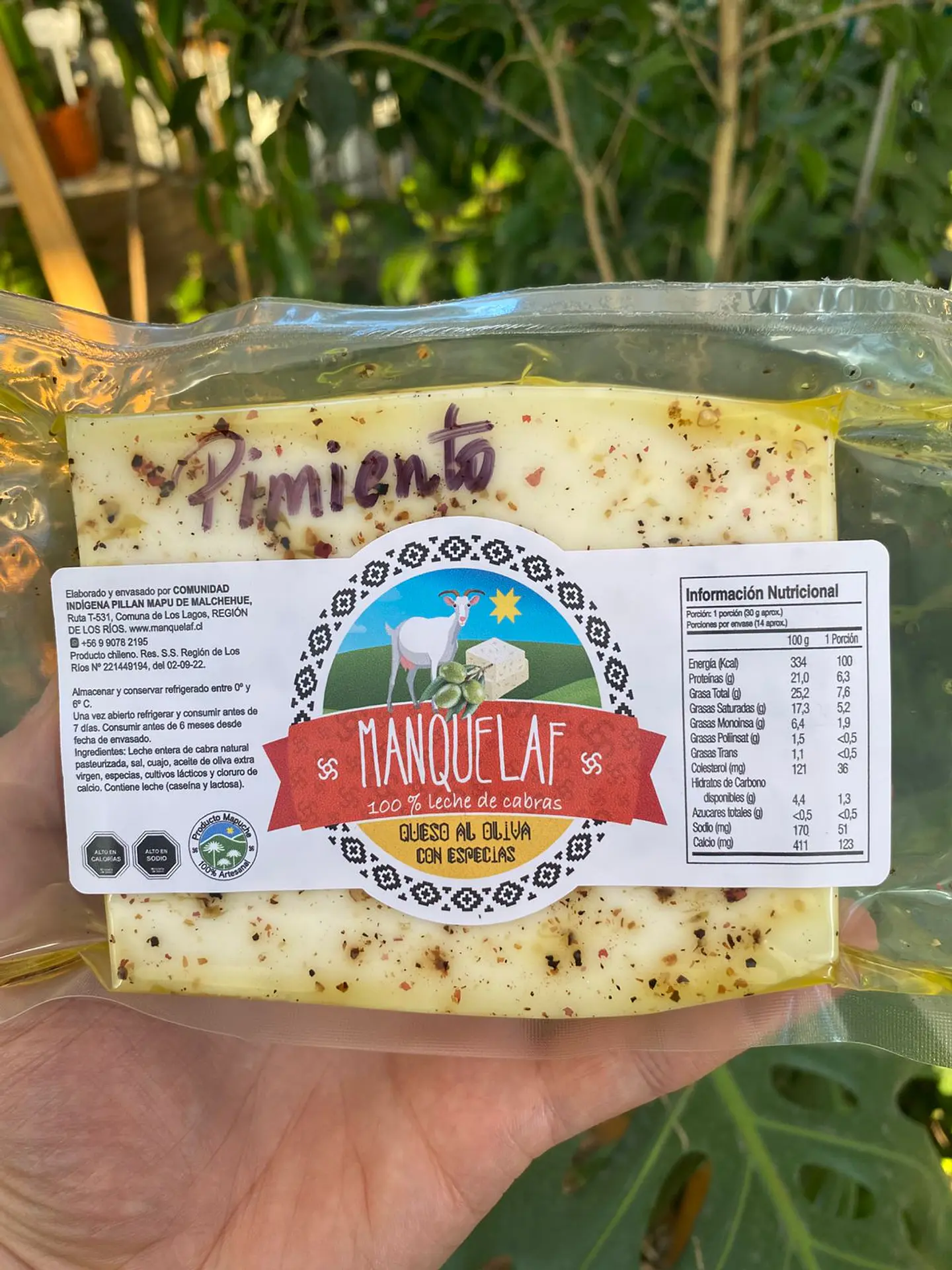 Manquelaf - Queso de Cabra Oliva Pimiento 200grs  1