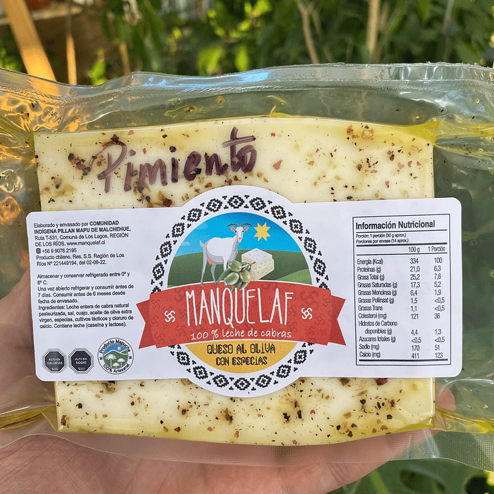 Manquelaf - Queso de Cabra Oliva Pimiento 200grs  1