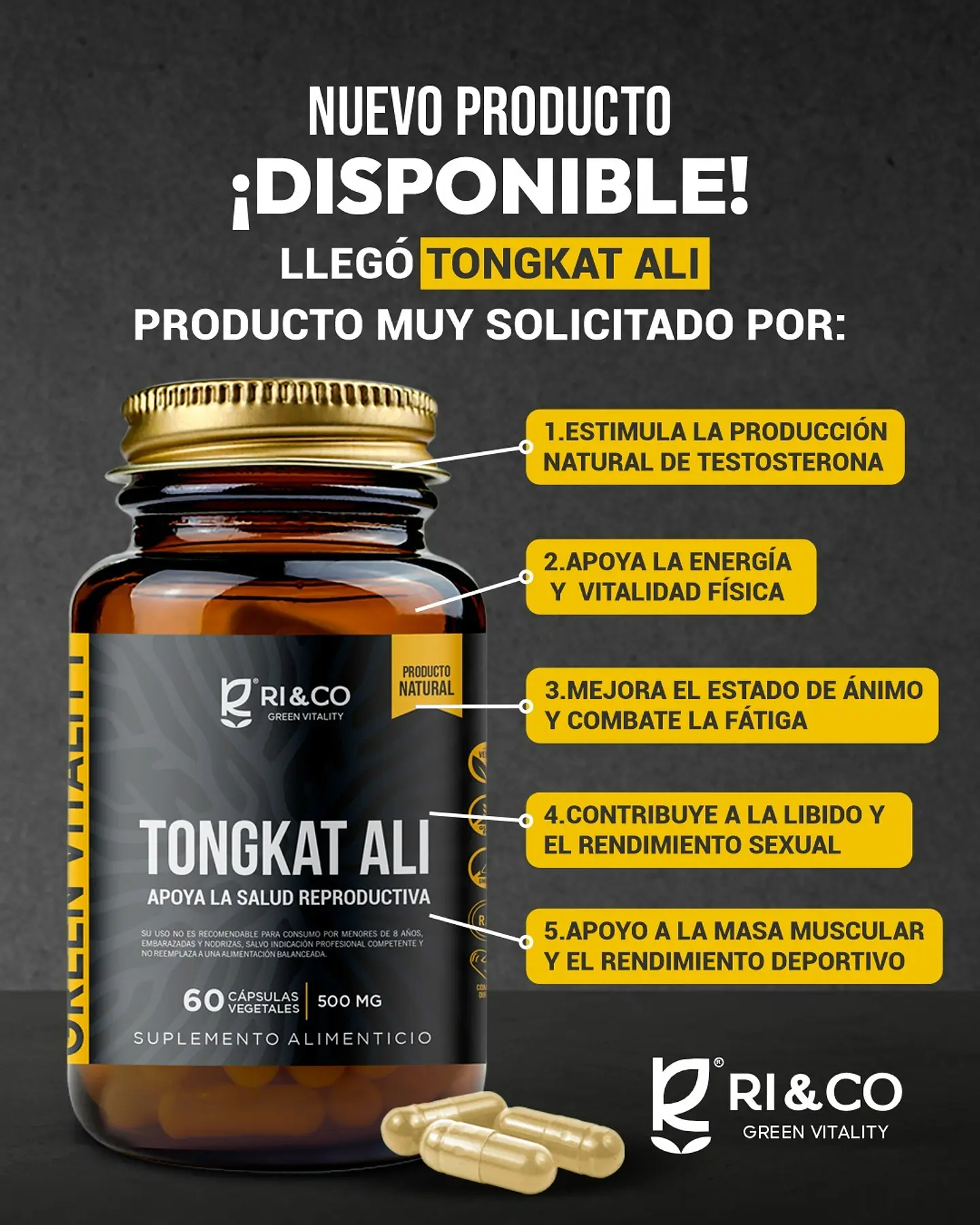 RI and CO - Tongkat Ali 60 capsulas  2