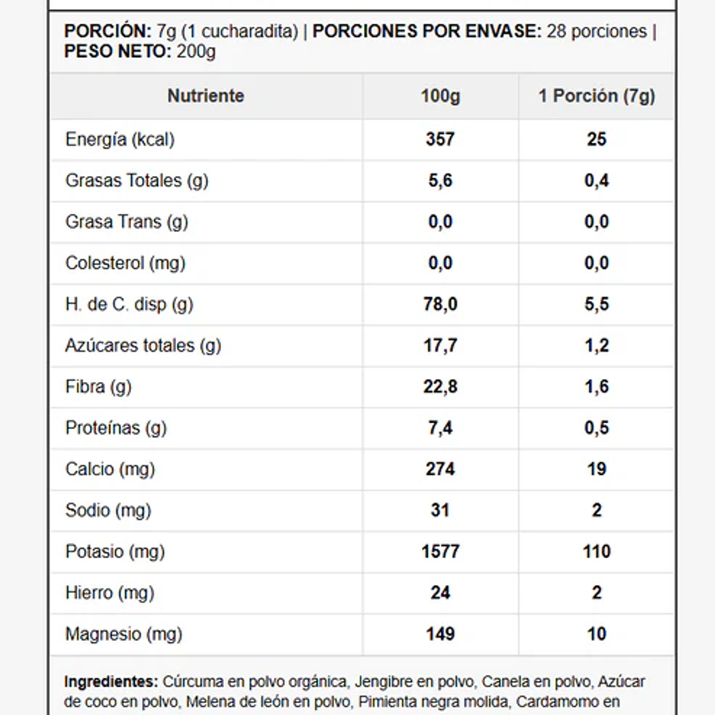 ZenLab - Leche dorada con Melena de Leon 200g  2