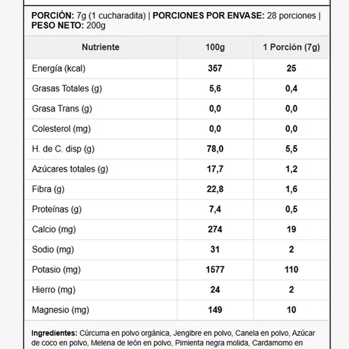 ZenLab - Leche dorada con Melena de Leon 200g  2