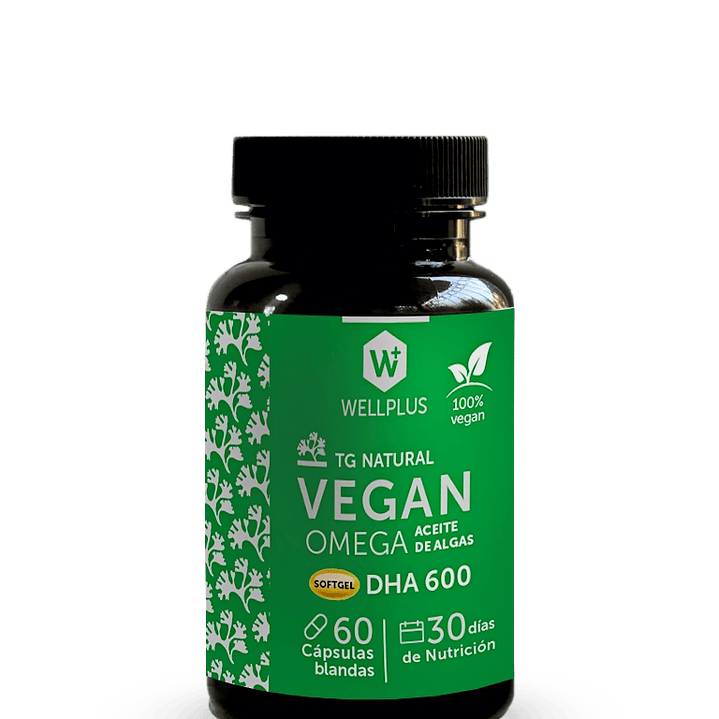 Wellplus - Vegan Omega Plus 600 DHA 60 Cápsulas  1