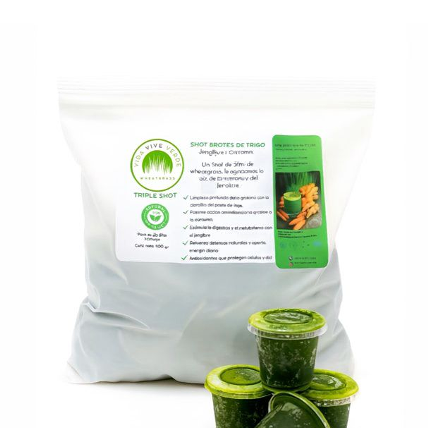 Vida Vive Verde - Triple shot curcuma/jengibre 30 unidades ( solo con retiro en tinda)  1