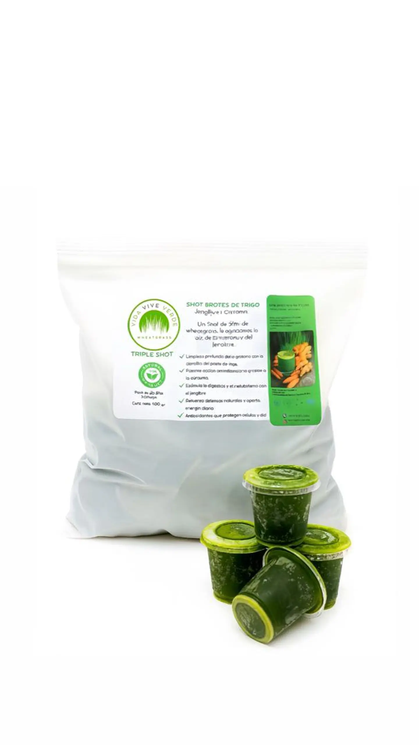 Vida Vive Verde - Triple shot curcuma/jengibre 30 unidades ( solo con retiro en tinda)  2