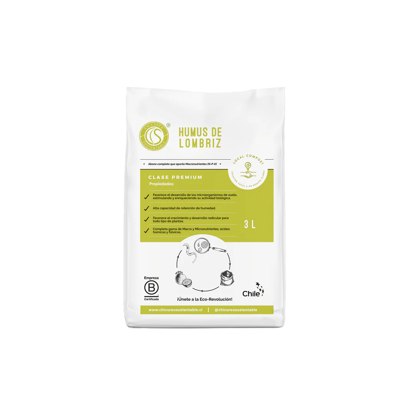 Chicureo Sustentable - Humus de lombriz 3L  1