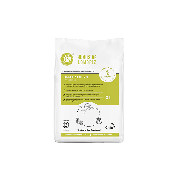 Chicureo Sustentable - Humus de lombriz 3L  1