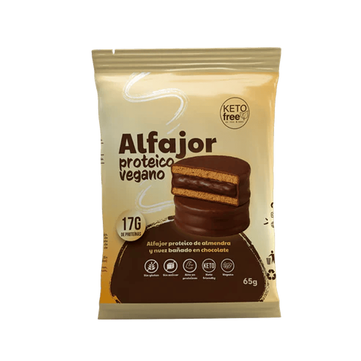 KetoFree - Alfajor keto Proteico Vegano 65g 1