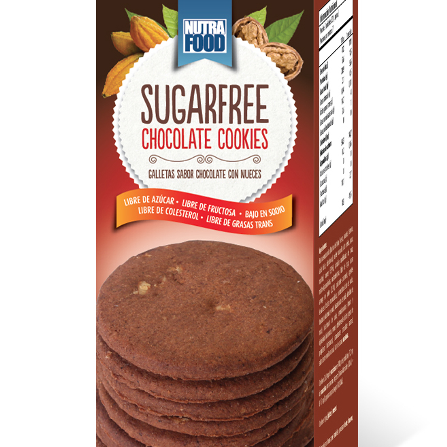 NutraFood - Galletas de Chocolate con nueces 180g  1