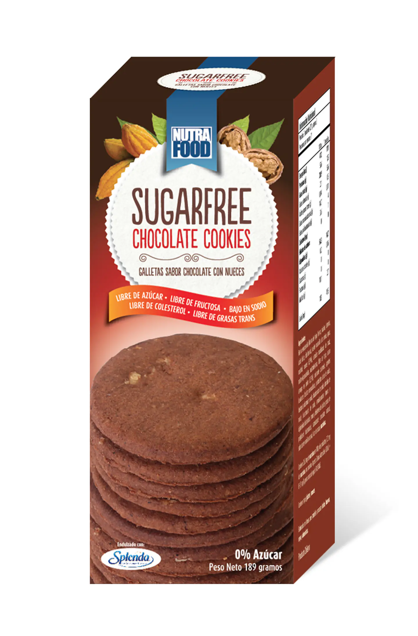 NutraFood - Galletas de Chocolate con nueces 180g  1