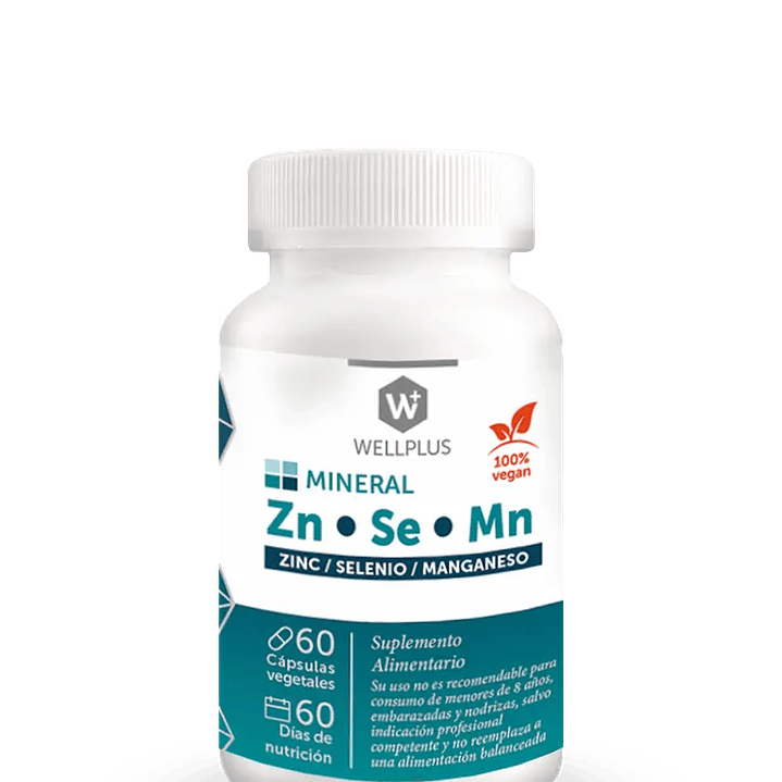 Wellplus Zn.Se.Mn 60 capsulas  1