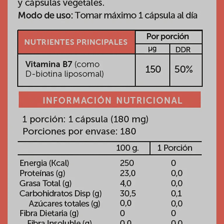 Wellplus - Biotina Liposomal 180 capsulas  2