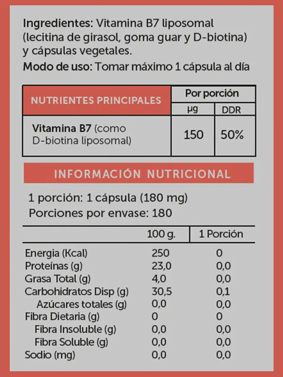 Wellplus - Biotina Liposomal 180 capsulas  2