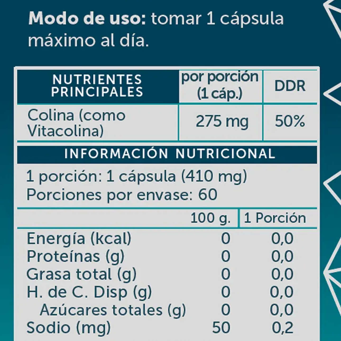Wellplus - Colina Pure 60 capsulas  2