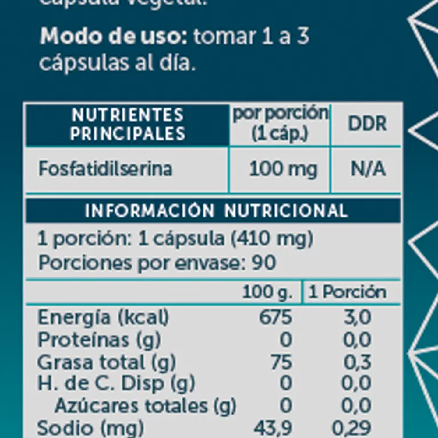 Wellplus - Fosfatidilserina Pure 90 capsulas  2
