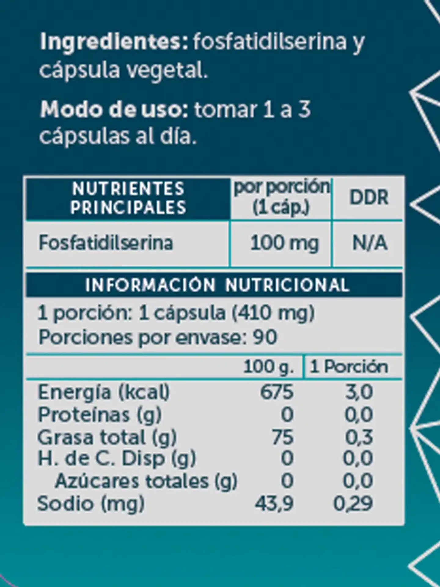 Wellplus - Fosfatidilserina Pure 90 capsulas  2