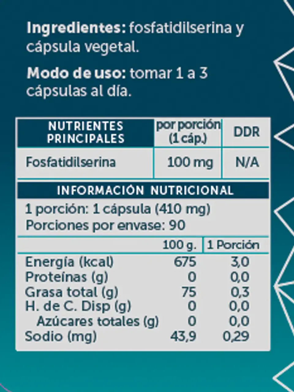 Wellplus - Fosfatidilserina Pure 90 capsulas  2