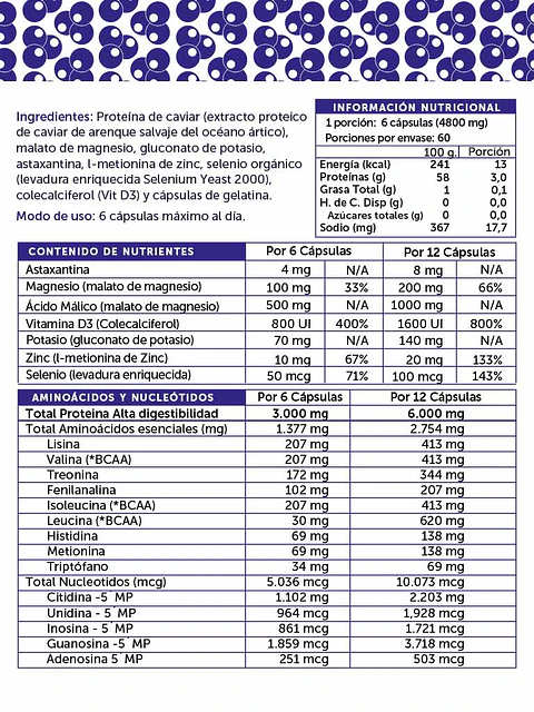 Wellplus - Caviar Protein Plus 360 capsulas 