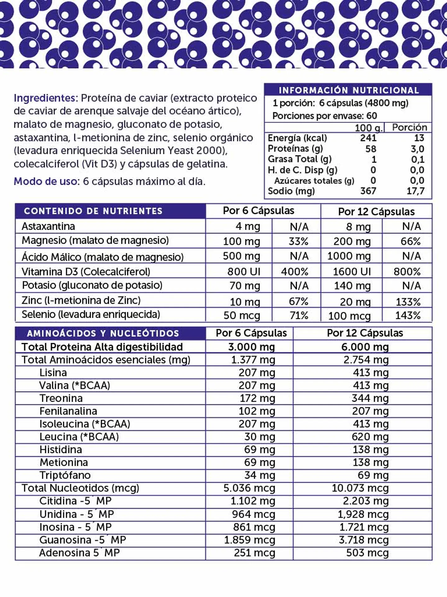 Wellplus - Caviar Protein Plus 360 capsulas  2