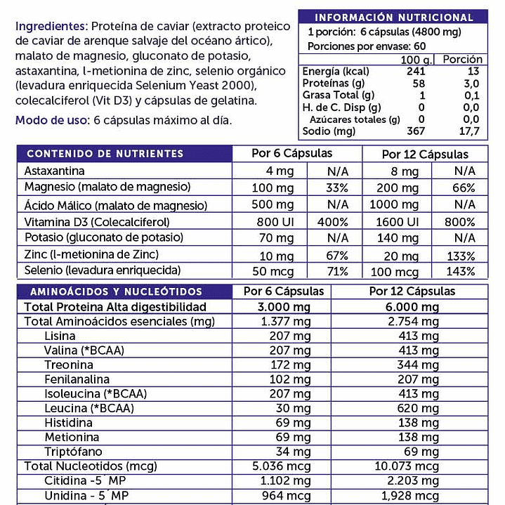 Wellplus - Caviar Protein Plus 360 capsulas  2