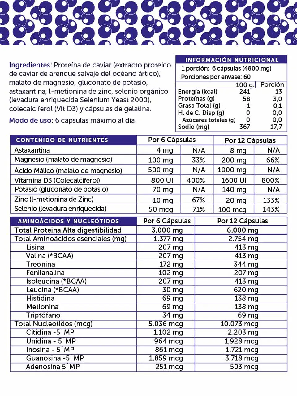 Wellplus - Caviar Protein Plus 360 capsulas  2