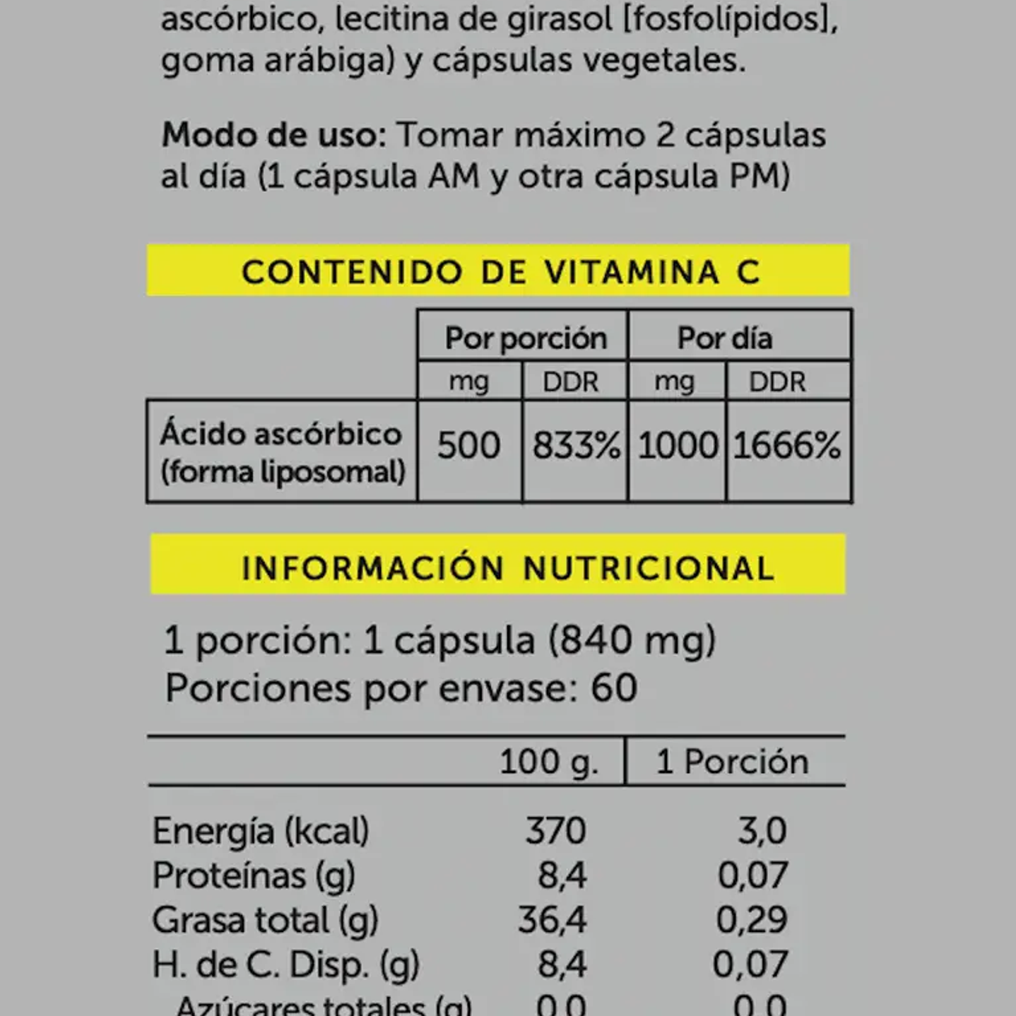 Wellplus - Vitamina C Liposomal 60 capsulas  2