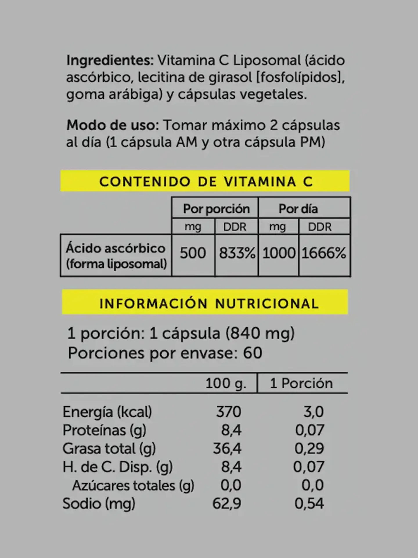 Wellplus - Vitamina C Liposomal 60 capsulas  2