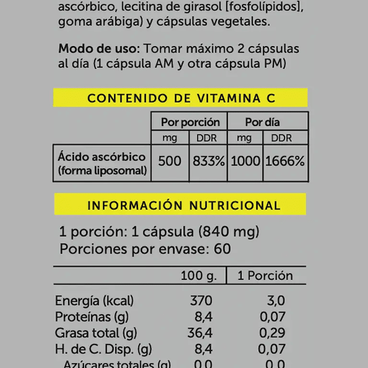 Wellplus - Vitamina C Liposomal 60 capsulas  2