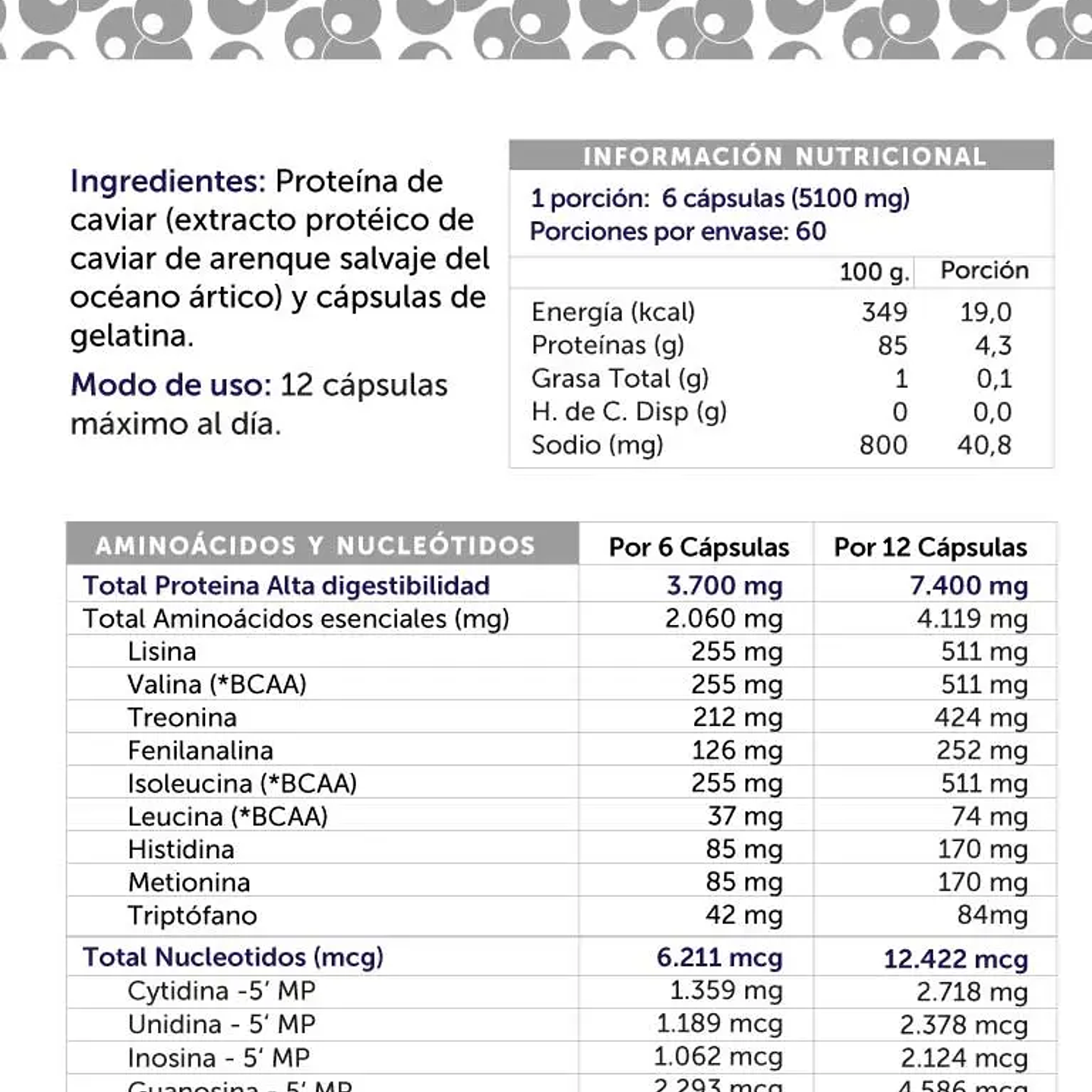 Wellplus - Caviar Protein Pure 360 capsulas  2