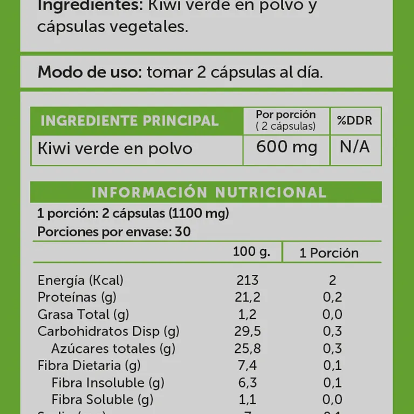 Wellplus - Kiwi Active 60 capsulas  2
