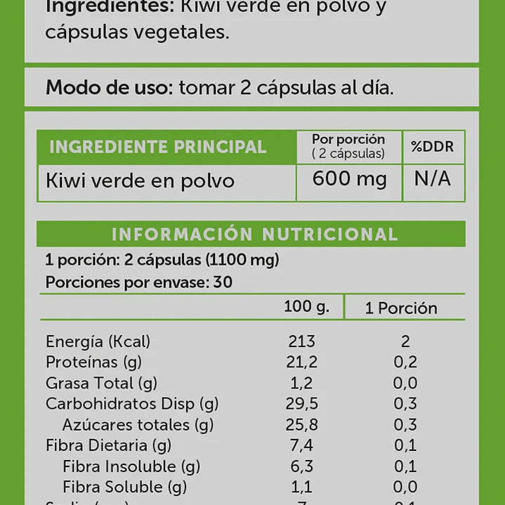 Wellplus - Kiwi Active 60 capsulas  2