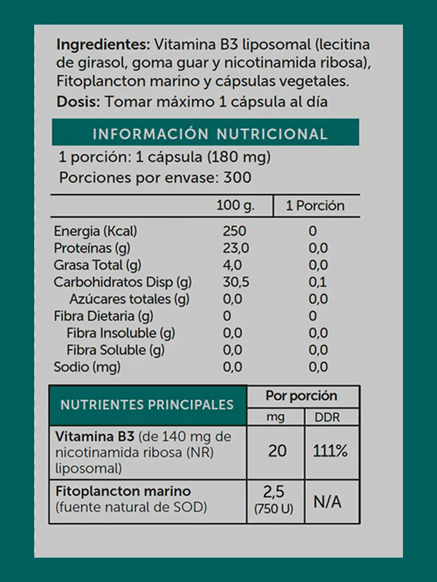 Wellplus - Nicotinamida Ribosa Liposomal 300 capsulas  2